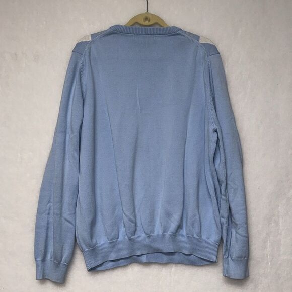 BROOKS BROTHERS Sweater Argyle Design Long Sleeve Pullover Men Blue White XL - Picture 7 of 8